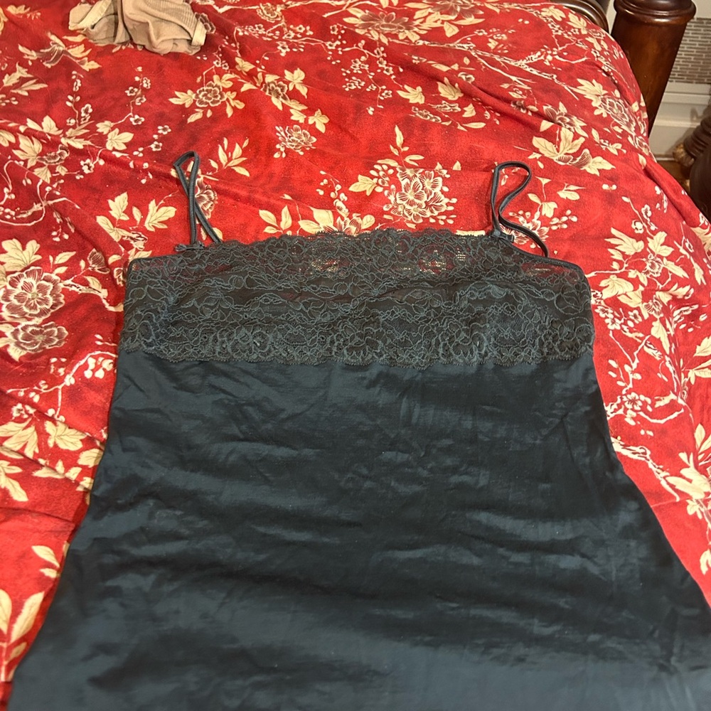 COPY - Deep Emerald Green Calida (Italy) camisole.  Beautiful lace on the top. …